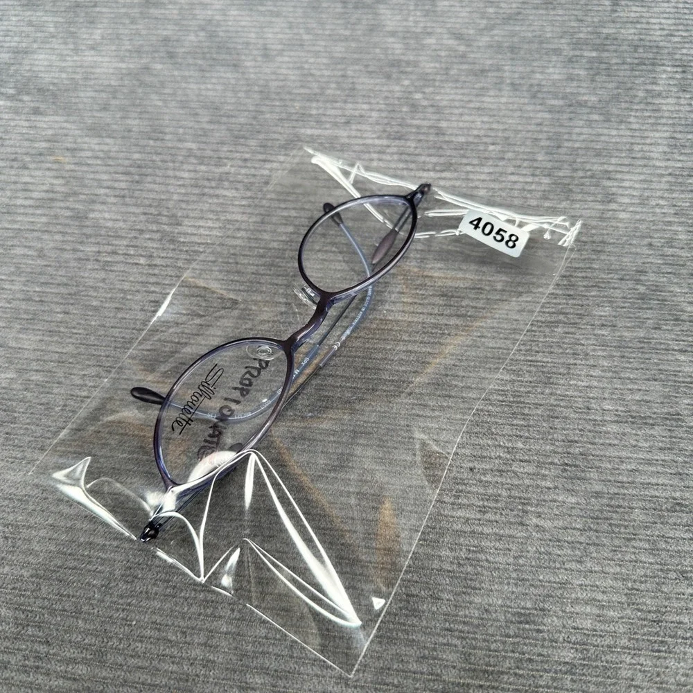 Silhouette SPX M 1946 Titanium Y2K Eyeglasses Purple Blue Oval Frames Austria
